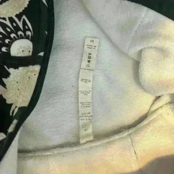 Lululemon athletica womens black white beige floral zip scuba  hoodie - Picture 2 of 3